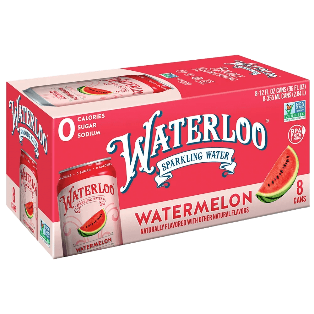 Waterloo Sparkling Water Watermelon Flavor ( 3cases X 8 Pack )