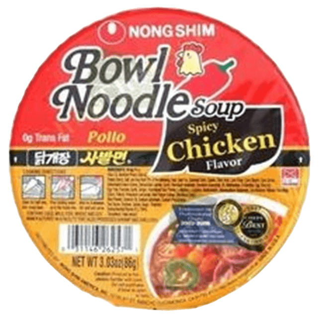 Nongshim Spicy Chicken Noodle Soup Bowl (12x3.03oz)