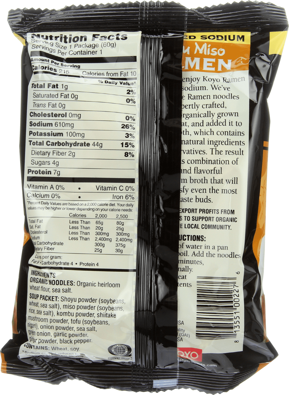 Koyo Reduced Sodium Tofu Miso Instant Ramen (12x2OZ )