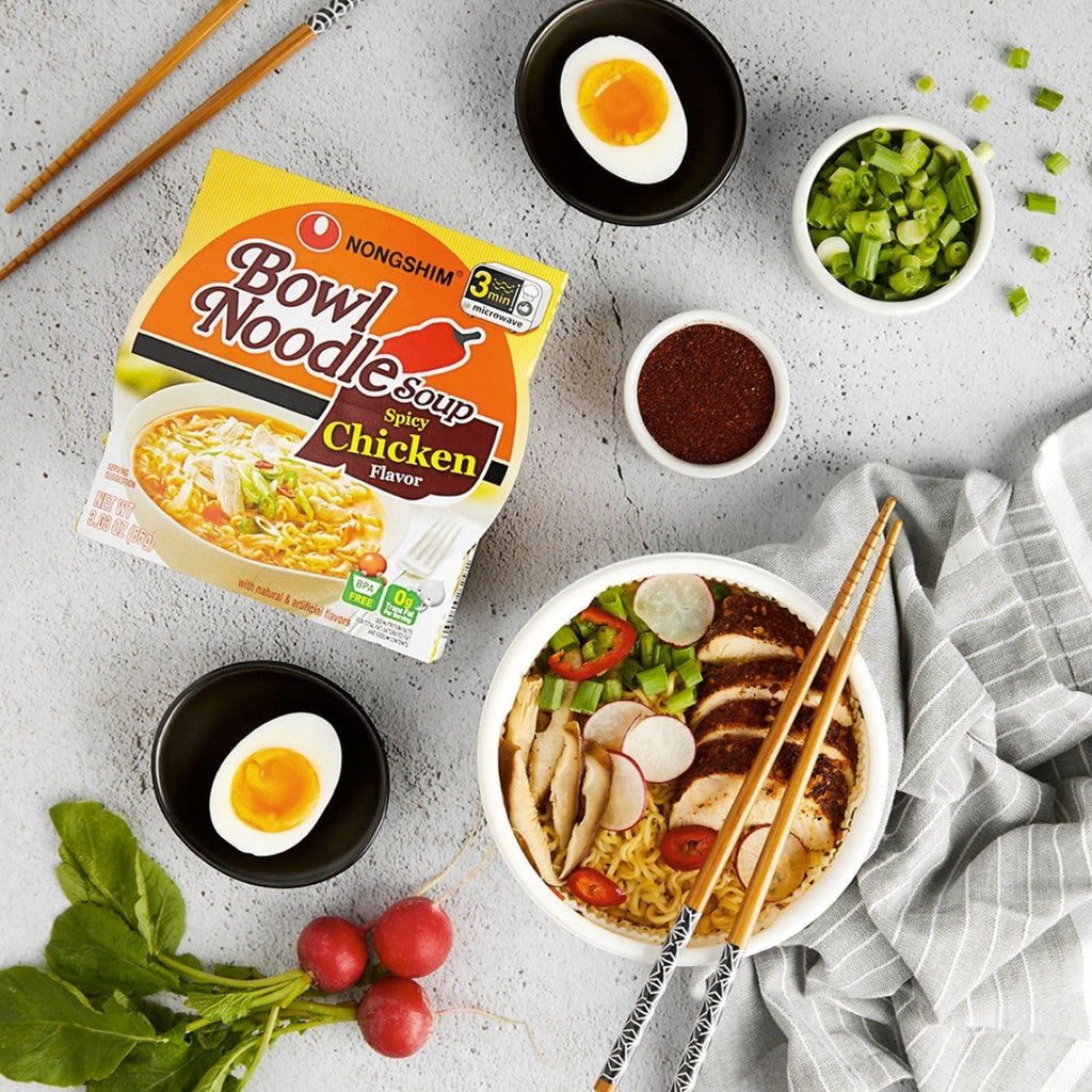 Nong Shim Spicy Chicken Noodle Soup Bowl (12x3.03Oz)-2