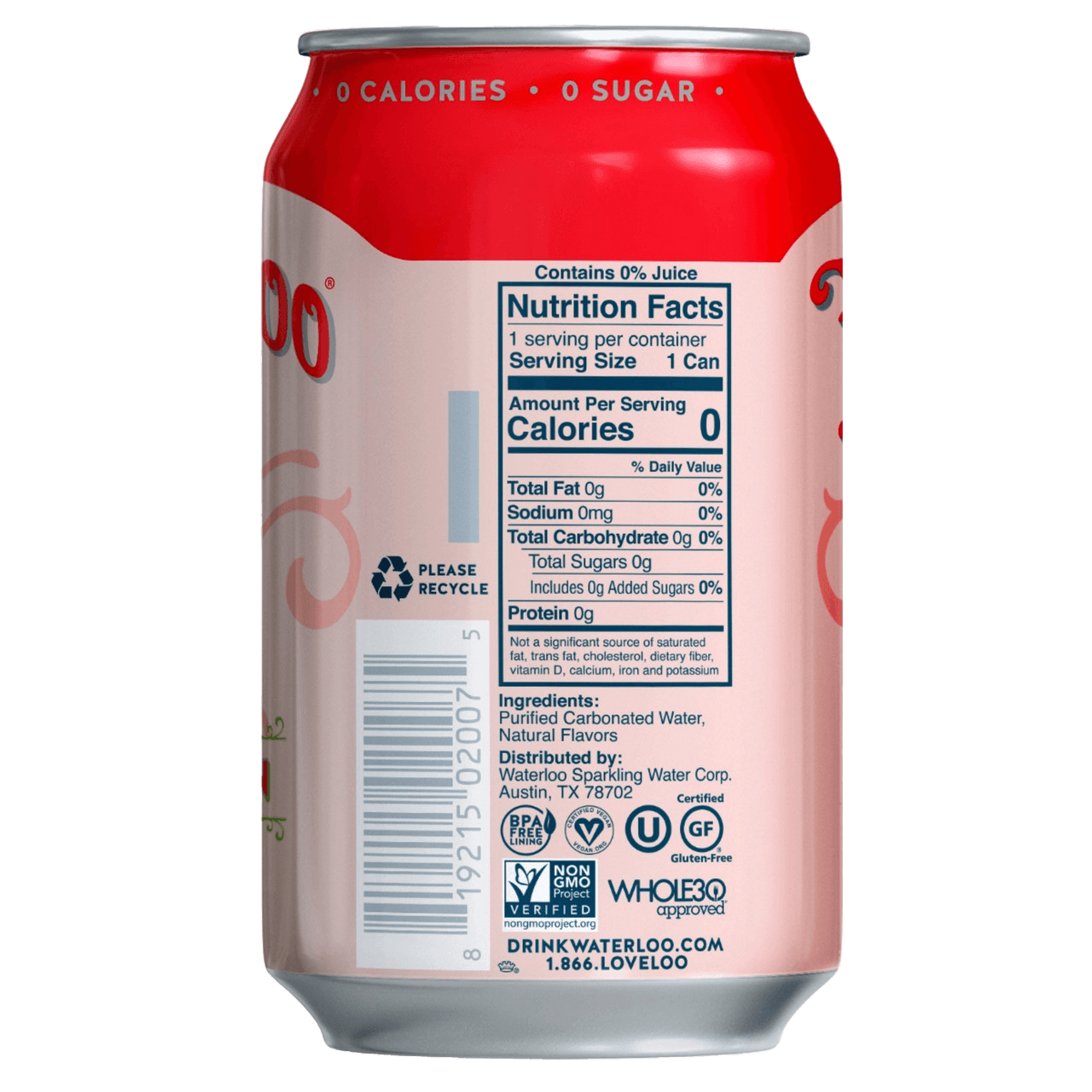 Waterloo Sparkling Water Watermelon Flavor ( 3cases X 8 Pack )