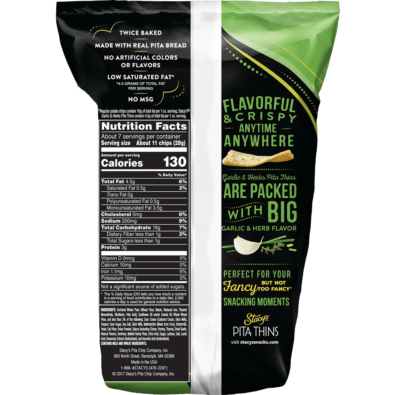 Stacy's Pita Thins Garlic & Herbs (8 bags X 6.75 OZ)