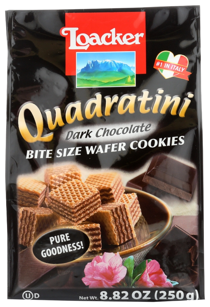 Loacker Quadratini Dark Chocolate Bite Size Wafer Cookies - ( 6 bags X 8.82 oz )