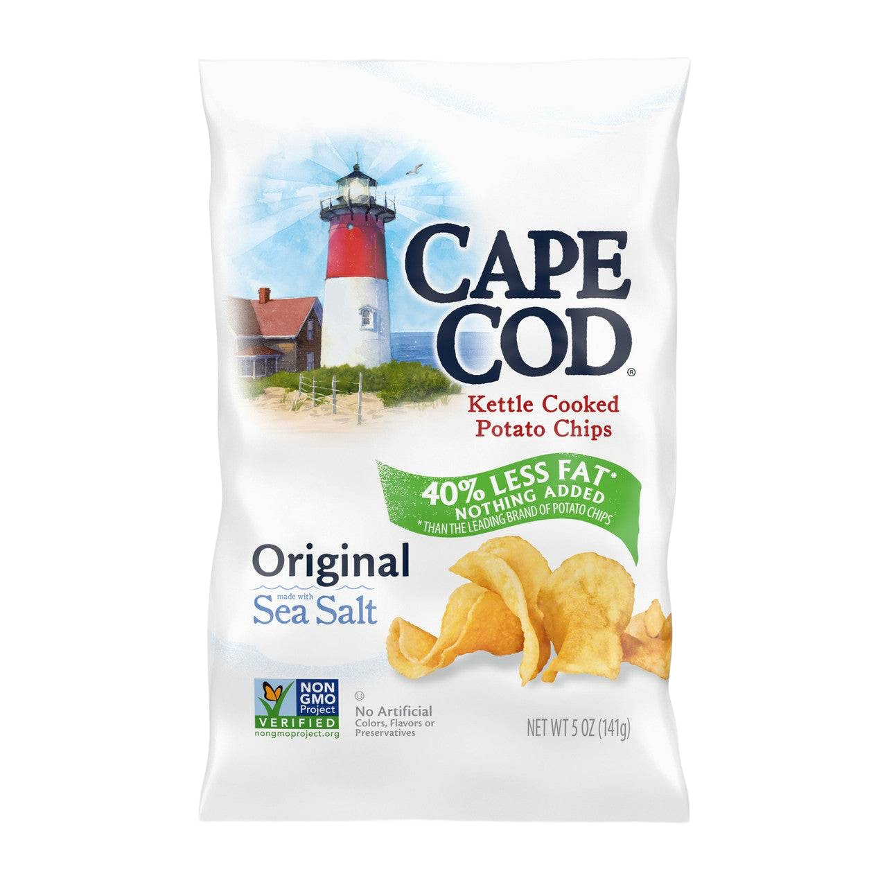 Cape Cod Kettle Cooked Potato Chips Reduced Fat - 40% Less Fat ( 8 X 5 OZ )