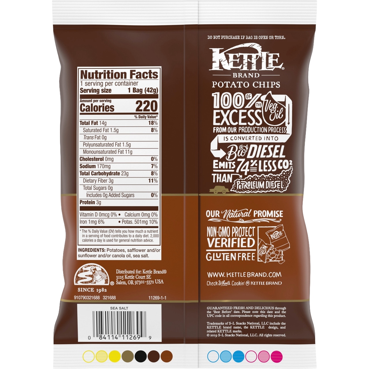 Kettle Brand Sea Salt Flavor Potato Chips - ( 24 X 1.5 oz )