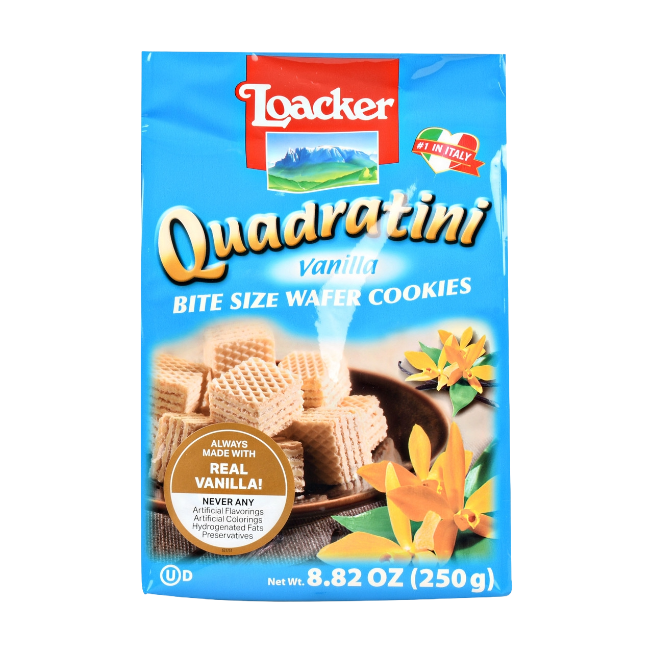 Loacker Quadratini Vanilla Bite Size Wafer Cookies - ( 6 bags X 8.82 OZ )
