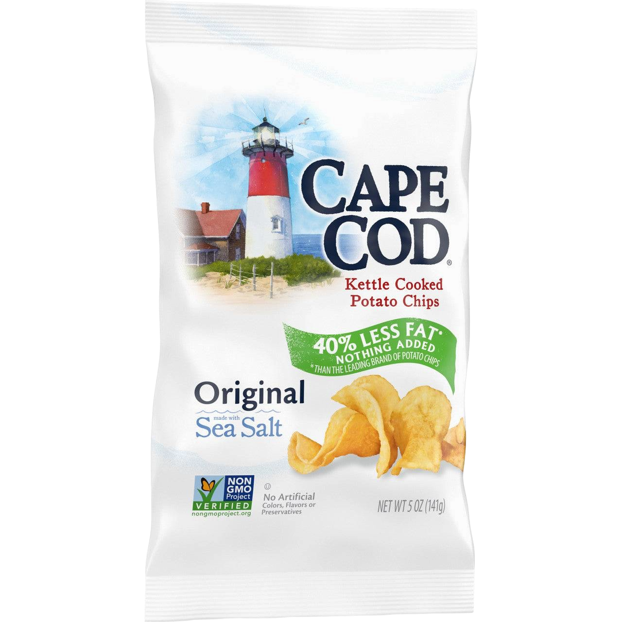 Cape Cod Kettle Cooked Potato Chips Reduced Fat - 40% Less Fat ( 8 X 5 OZ )