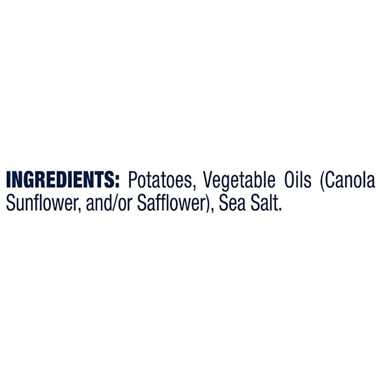 Cape Cod Kettle Chips Sea Salt ingredients list featuring potatoes, vegetable oils, and sea salt for a simple, natural snack.