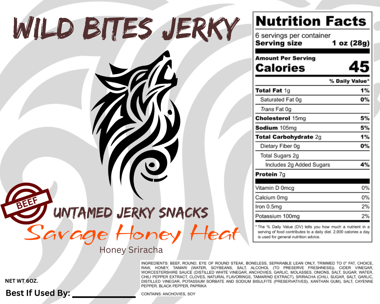 Savage Honey Heat - Beef - 6oz