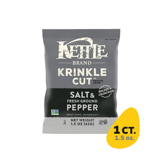 Kettle Brand Krinkle Cut Potato Chips Salt & Pepper Flavor - ( 24 X 1.5 OZ   )