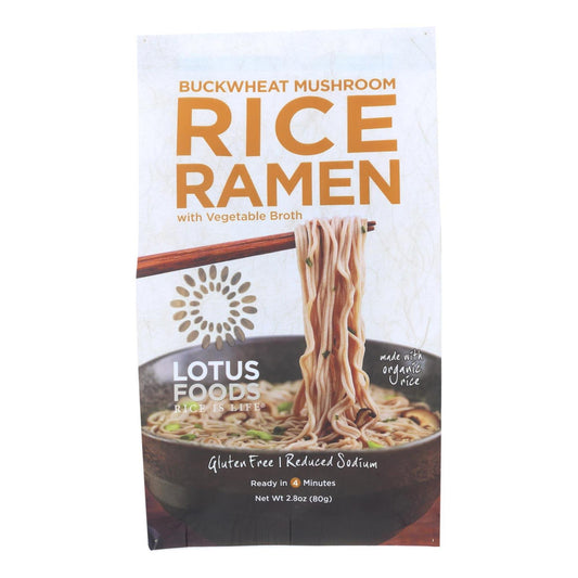 Lotus Foods Buckwheat Mushroom Rice Ramen with Vegetable Broth (10x2.8 OZ)-0