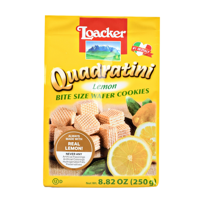 Loaker Quadratini Lemon Bite Size Wafer Cookies - ( 6 bags x 8.82 oz )