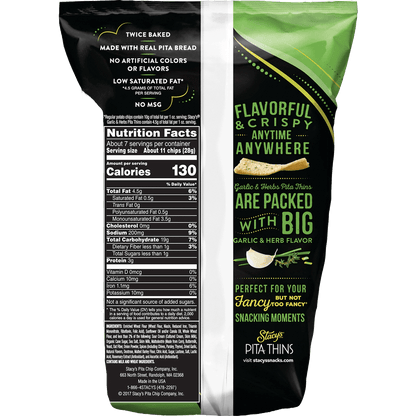 Stacy's Pita Thins Garlic & Herbs (8 bags X 6.75 OZ)