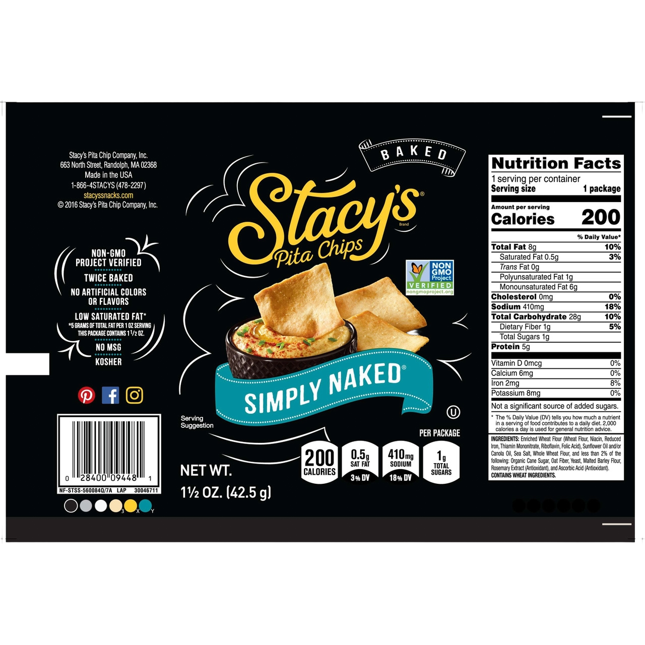 Stacy's Simply Naked Baked Pita Chips - (24 bags X 1.5 oz)