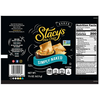 Stacy's Simply Naked Baked Pita Chips - (24 bags X 1.5 oz)