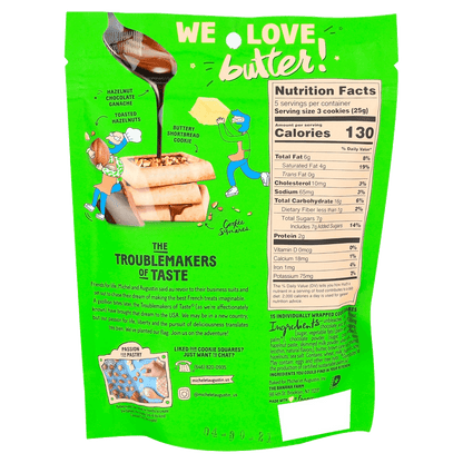 Michel et Augustin Chocolate and Hazelnut Cookie Squares  (6 X 4.9 OZ)