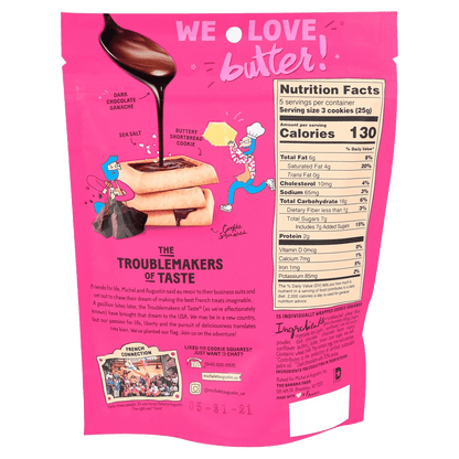 Michel et Augustin Dark Chocolate & Sea Salt Cookie Squares (6 X 4.4 OZ)
