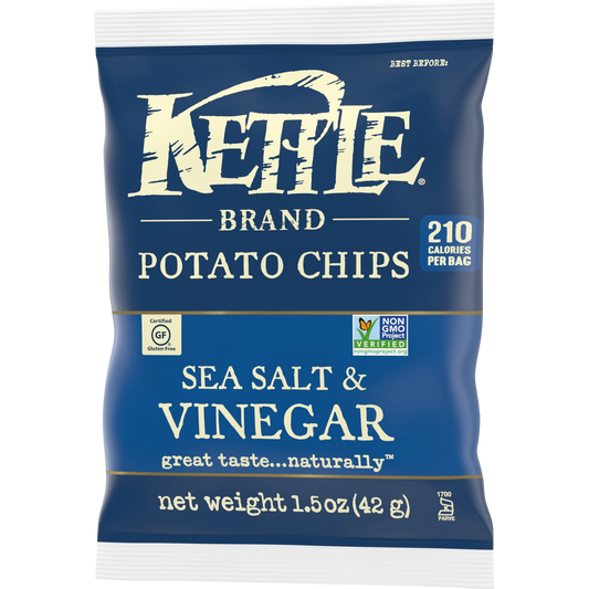 Kettle Brand Salt & Vinegar Potato Chips - ( 24 X 1.5 OZ )