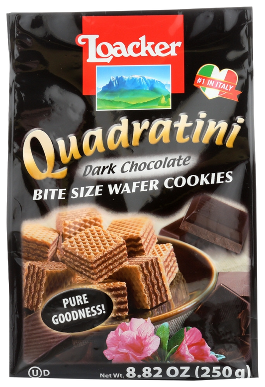 Loacker Quadratini Dark Chocolate Bite Size Wafer Cookies - ( 6 bags X 8.82 oz )