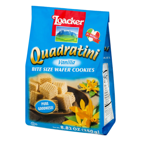 Loacker Quadratini Vanilla Bite Size Wafer Cookies - ( 6 bags X 8.82 OZ )