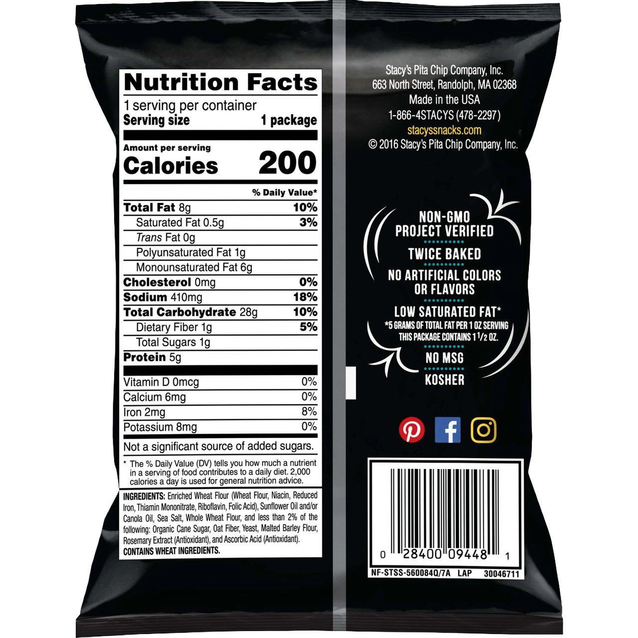 Stacy's Simply Naked Baked Pita Chips - (24 bags X 1.5 oz)