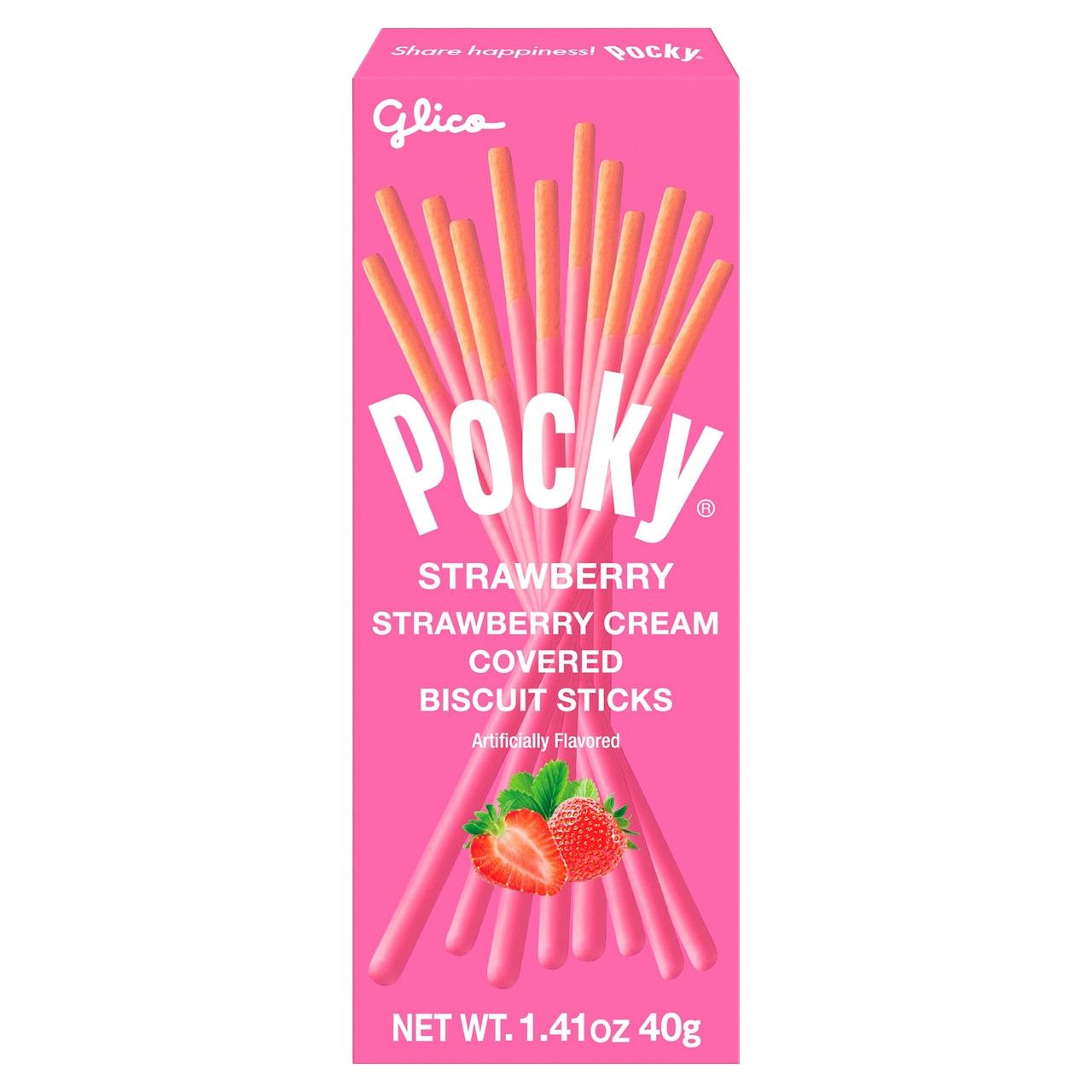 Glico Pretz Pocky Cookie Strawberry Flavor - (20 boxes x 1.41 oz )