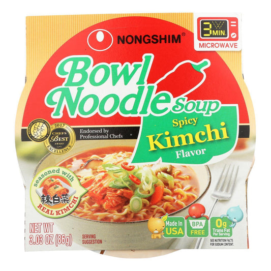 Nong Shim Kimchi Noodle Soup Bowl (12x3.03Oz)-0