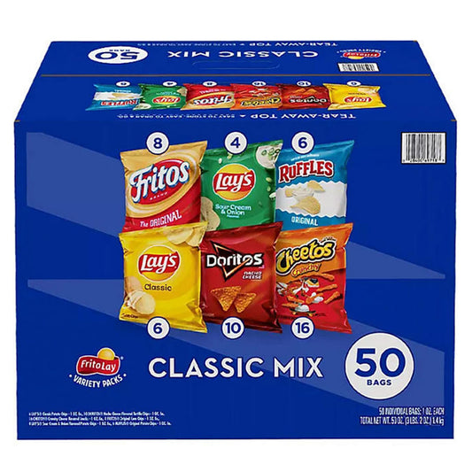 Frito Lay Classic Mix, Variety Pack of Snacks and Chips, 50 ct.-0