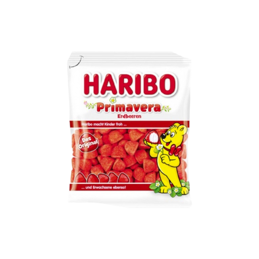 Haribo Primavera Erdeeren - Soft Gummy Strawberry Flavored Candy - 100g
