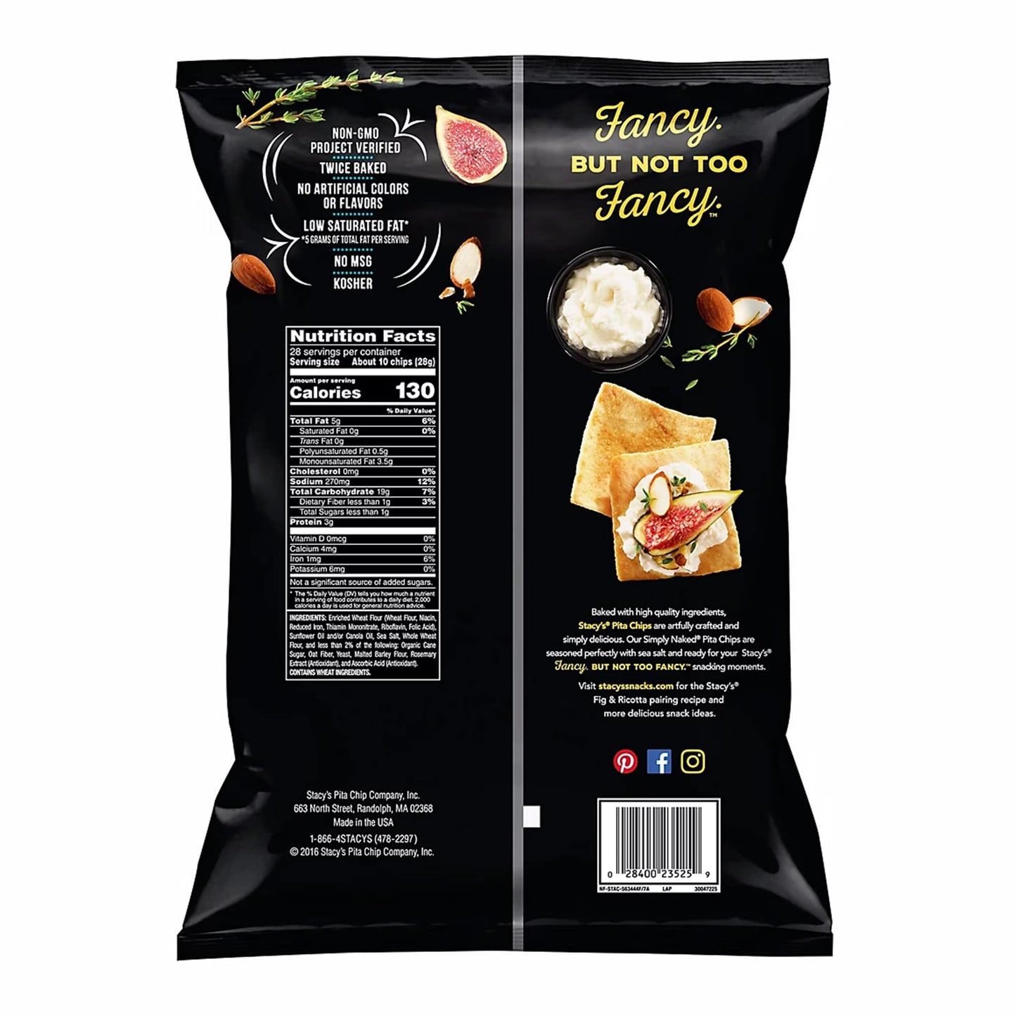 Stacy's Pita Chips Simply Naked, Baked Chips, Snacks, 28 oz.-1