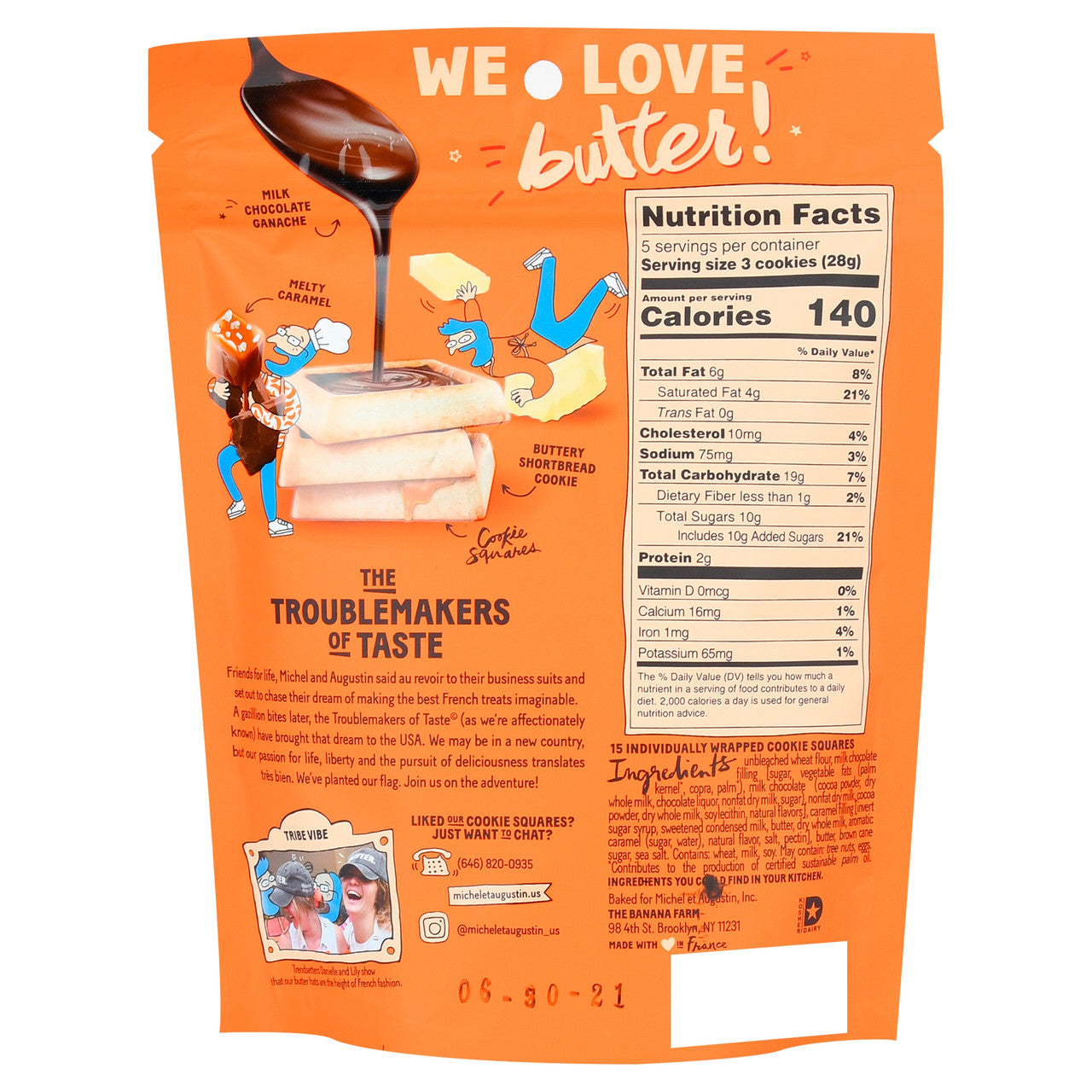 MICHEL CHOC HZLNT CKY SQ ( 6 X 4.4 OZ   )-1