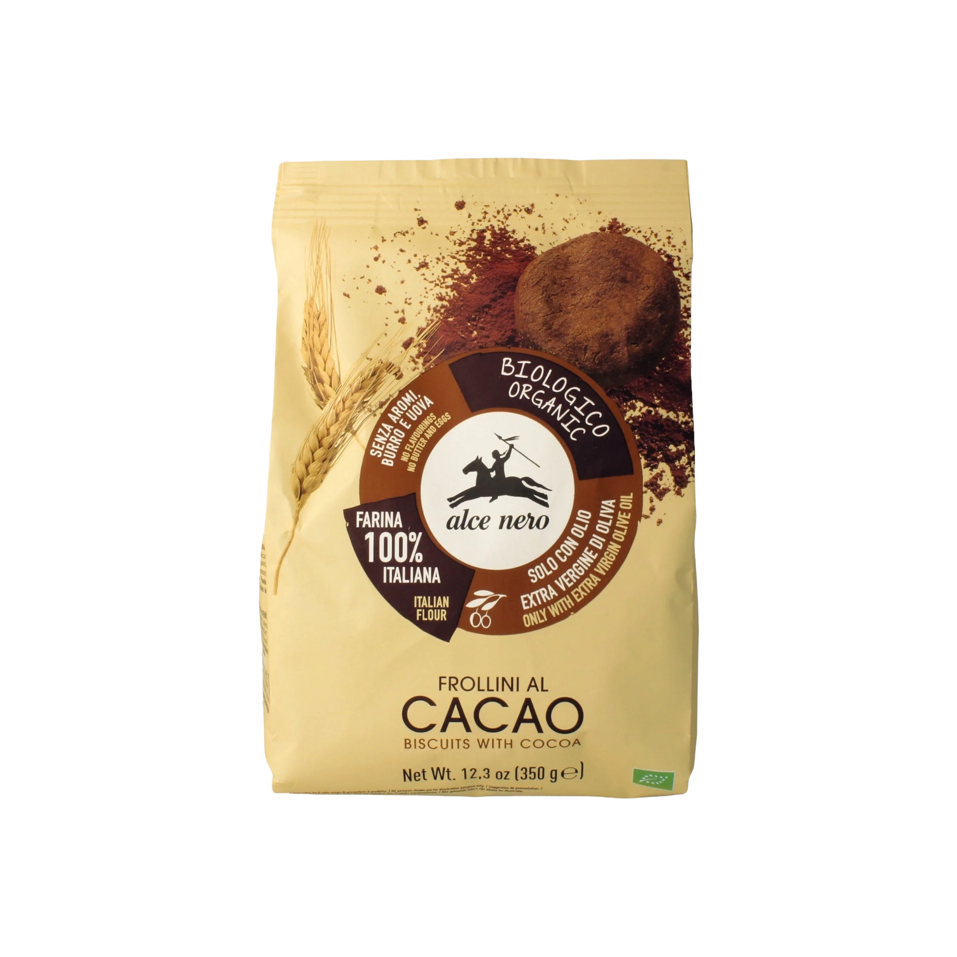 Alce Nero Organic Biscuits With Cocoa - 12.3oz (350g) - Cookies