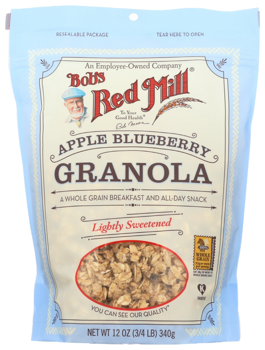 Bob's Red Mill  Lightly Sweetened Apple BlueBerry Granola - (4 bags x 12oz )