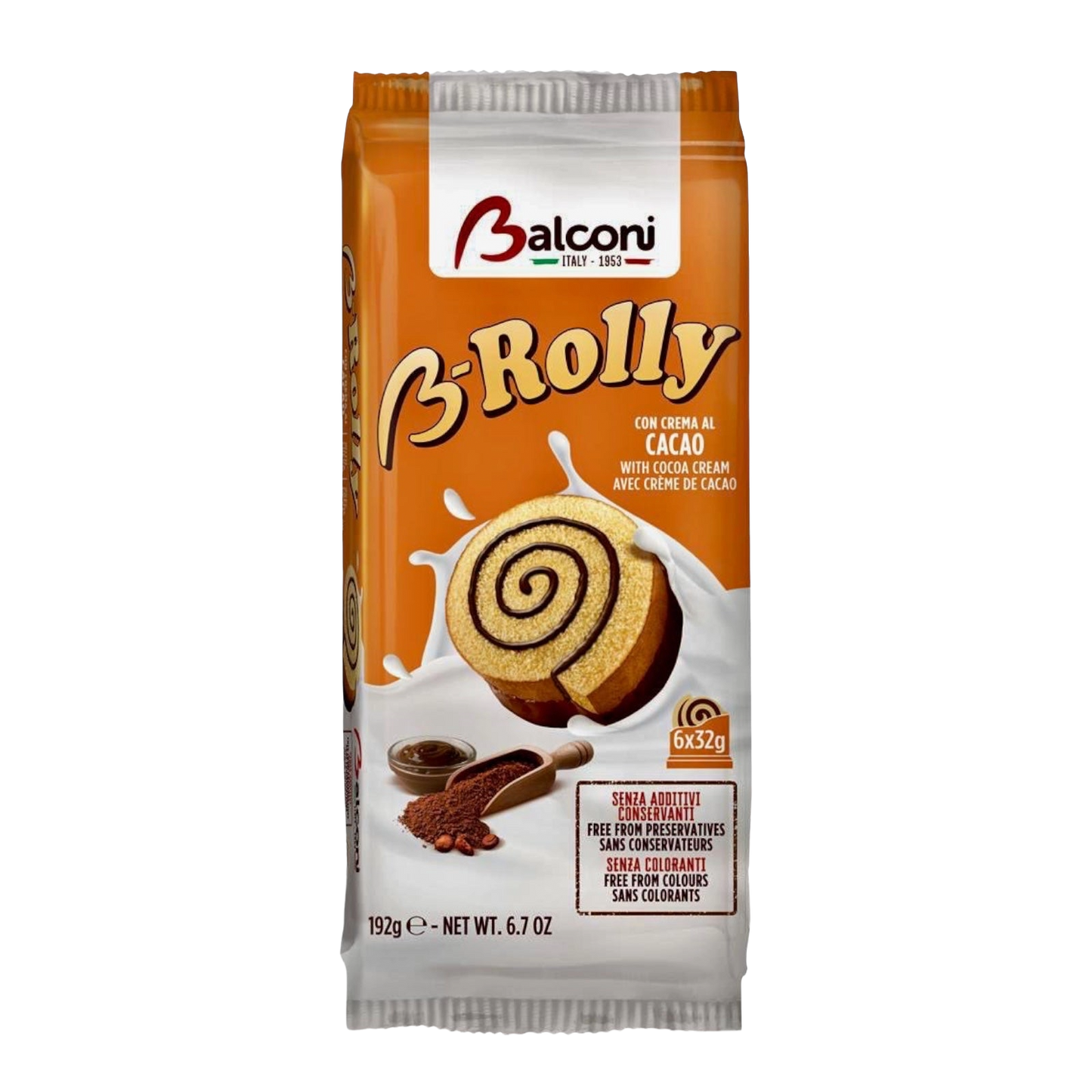 Balconi B-Rolly Cacao Girella 32 g x 6 pieces - pastry