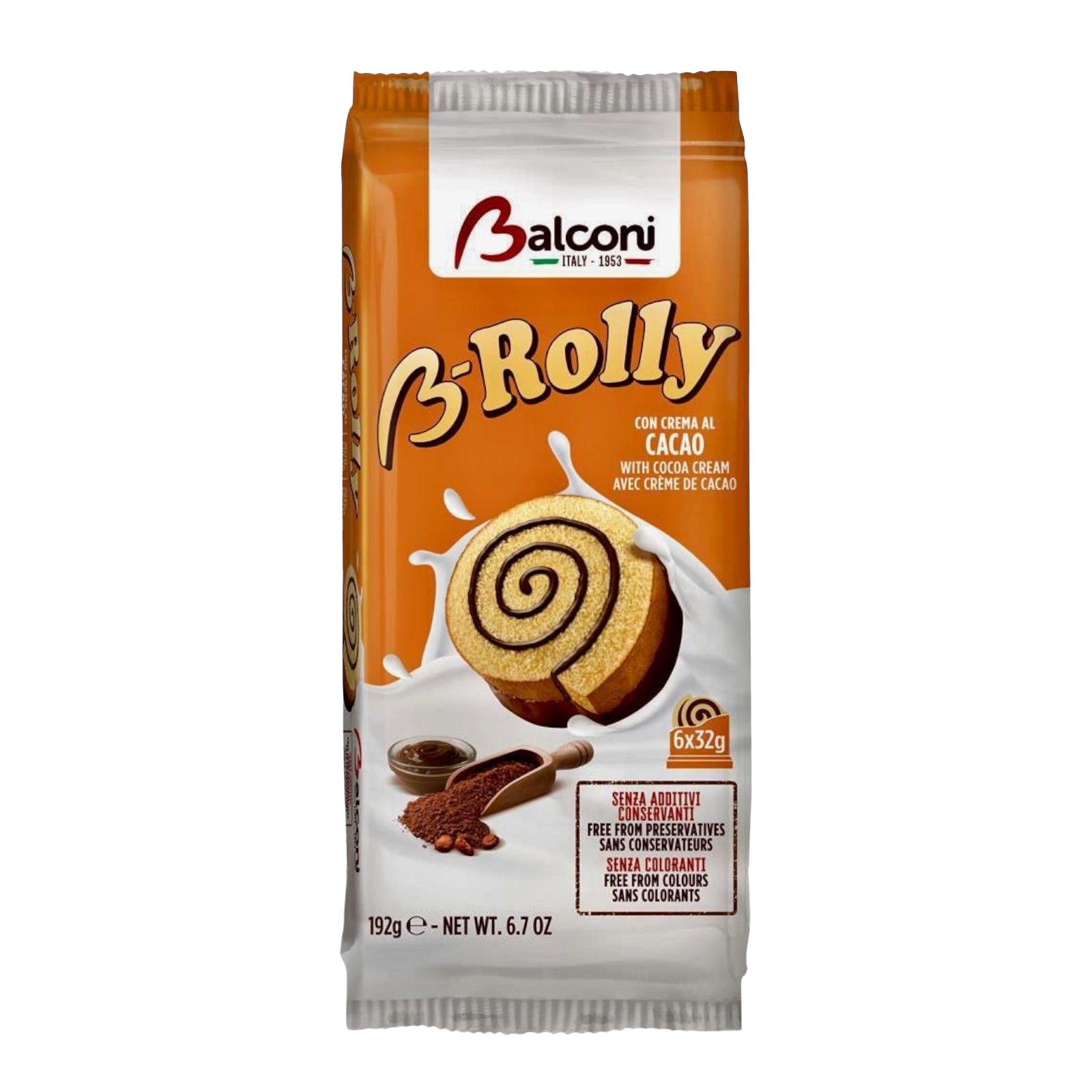Balconi B-Rolly Cacao Girella 32 g x 6 pieces - pastry