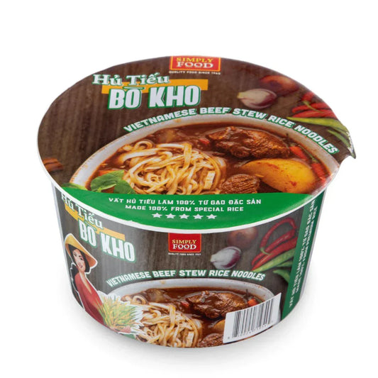 Beef Stew Rice Noodles (Hu Tie Bo Kho) 55g each/ 9 Bowls - Instant Foods