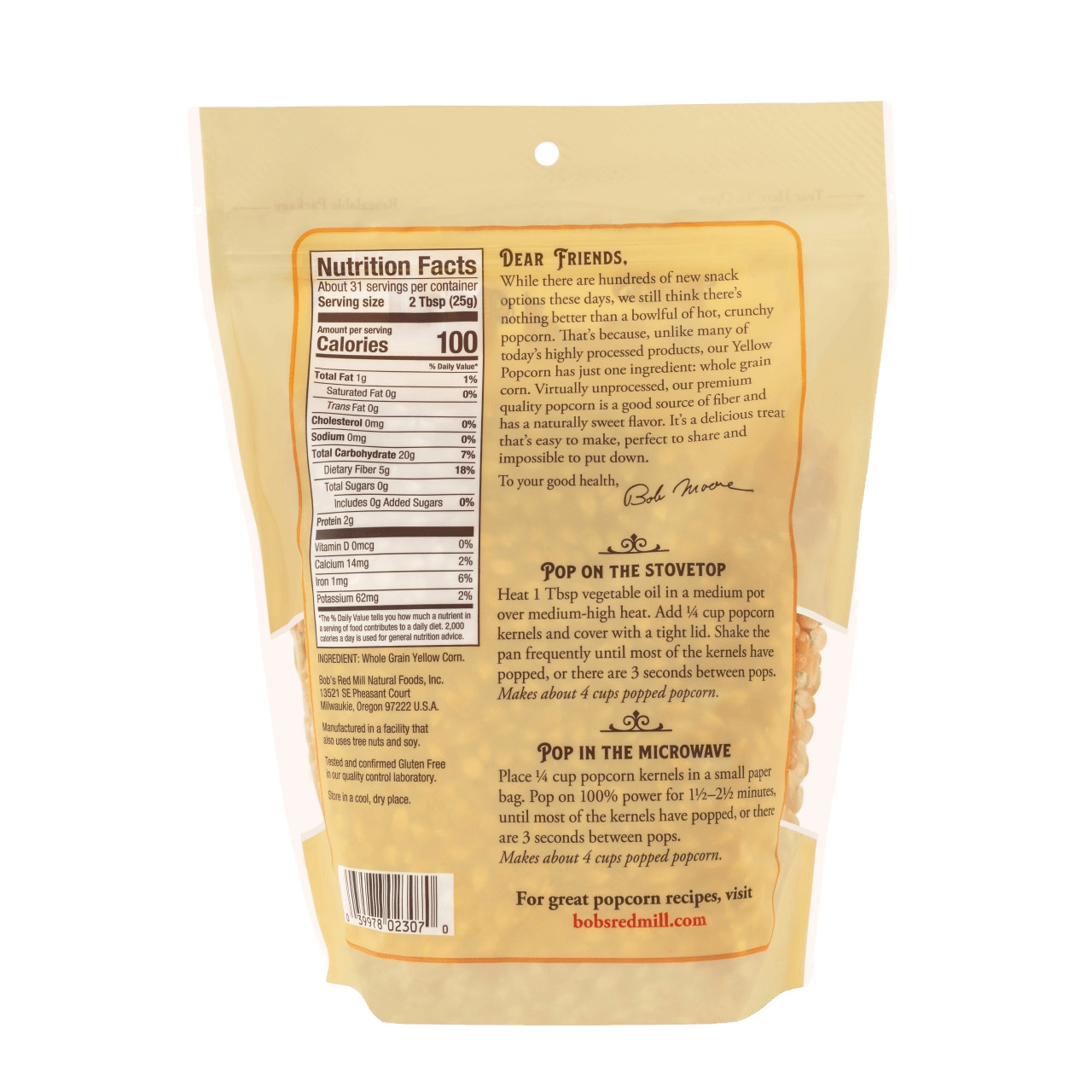 Bob's Red Mill Yellow Popcorn ( 4 X 30 OZ   )