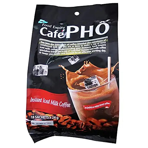 Cafe Pho Vietnamese 3in1 Instant Iced Milk Coffee Bag of 18 Sachets - Coffee