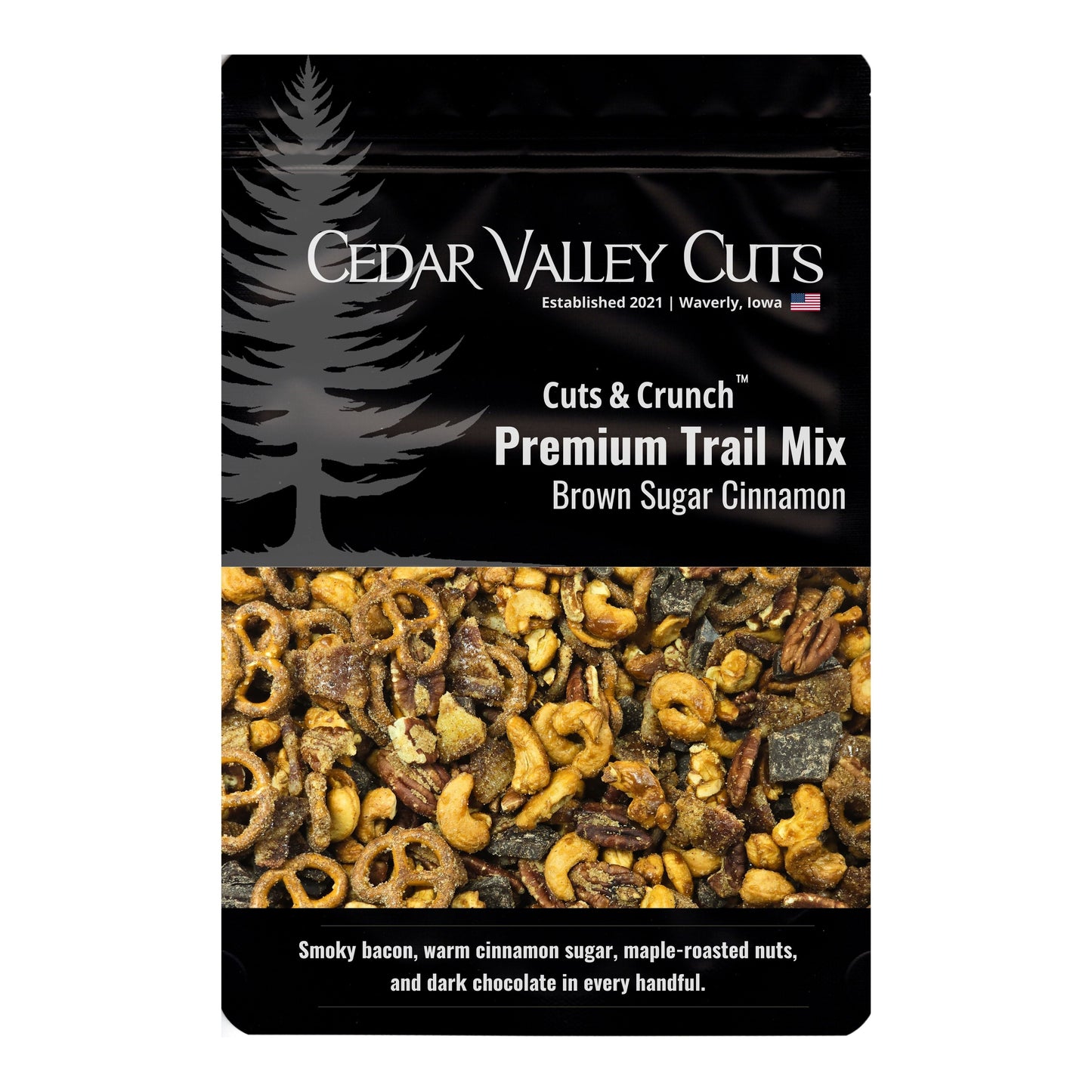 Cedar Valley Cuts & Crunch™: Brown Sugar Cinnamon Premium Trail Mix - (Various Size Packages) - Trail Mix Snacks