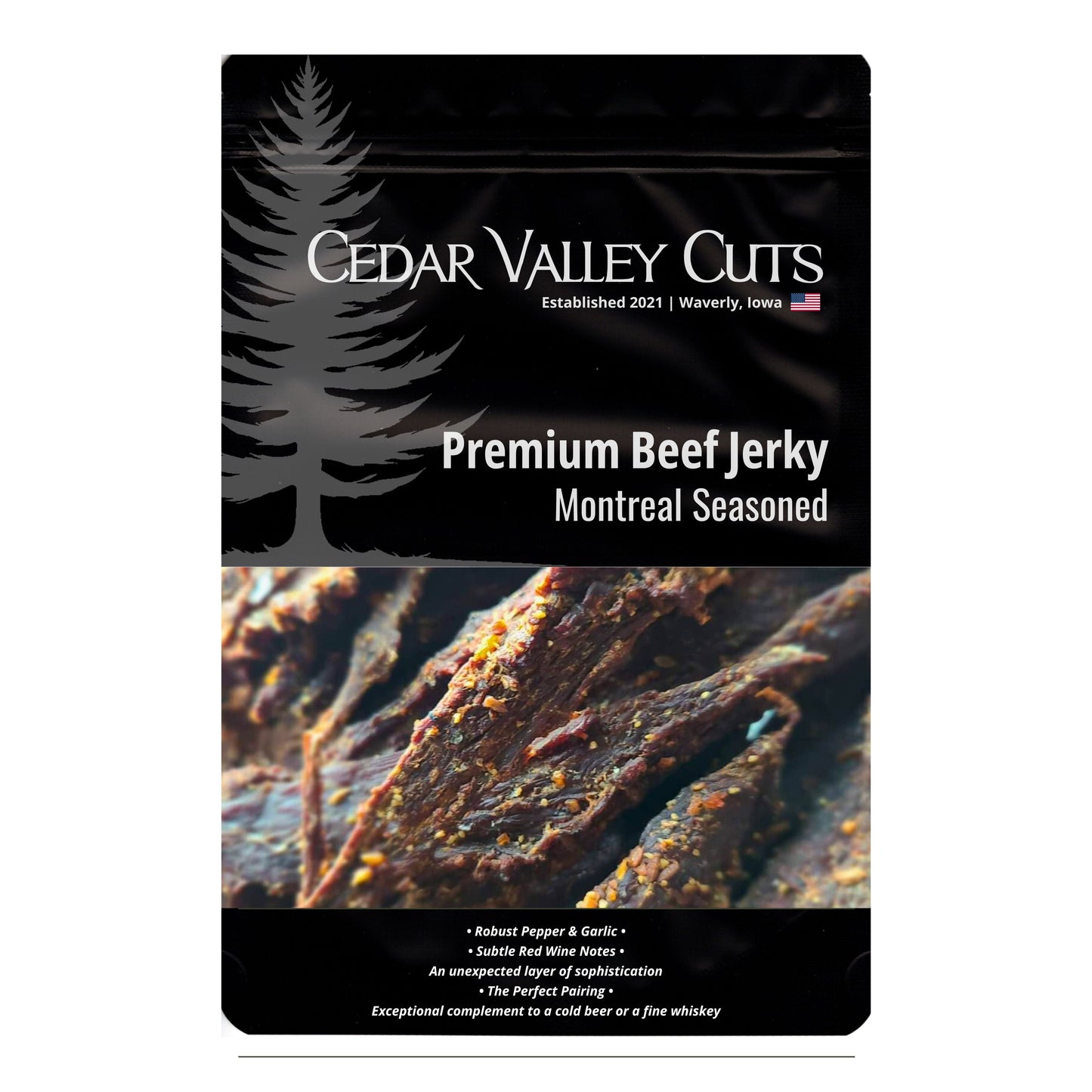 Cedar Valley Cuts Montreal Seasoned Premium Beef Jerky - (Various Size Packages) - Beef Jerky
