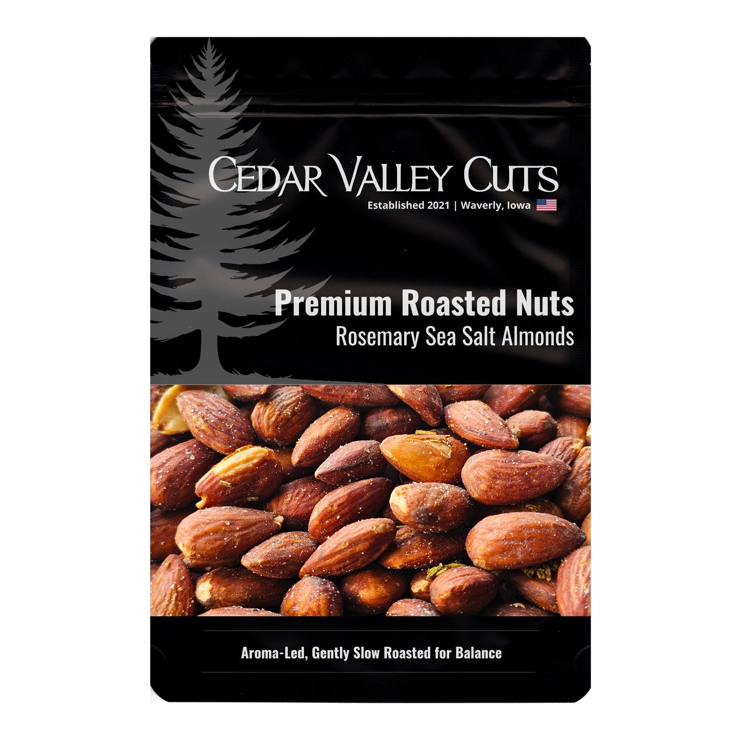 Cedar Valley Cuts Premium Roasted Nuts Rosemary Sea Salt Almonds - (Various Size Packages) - Nuts