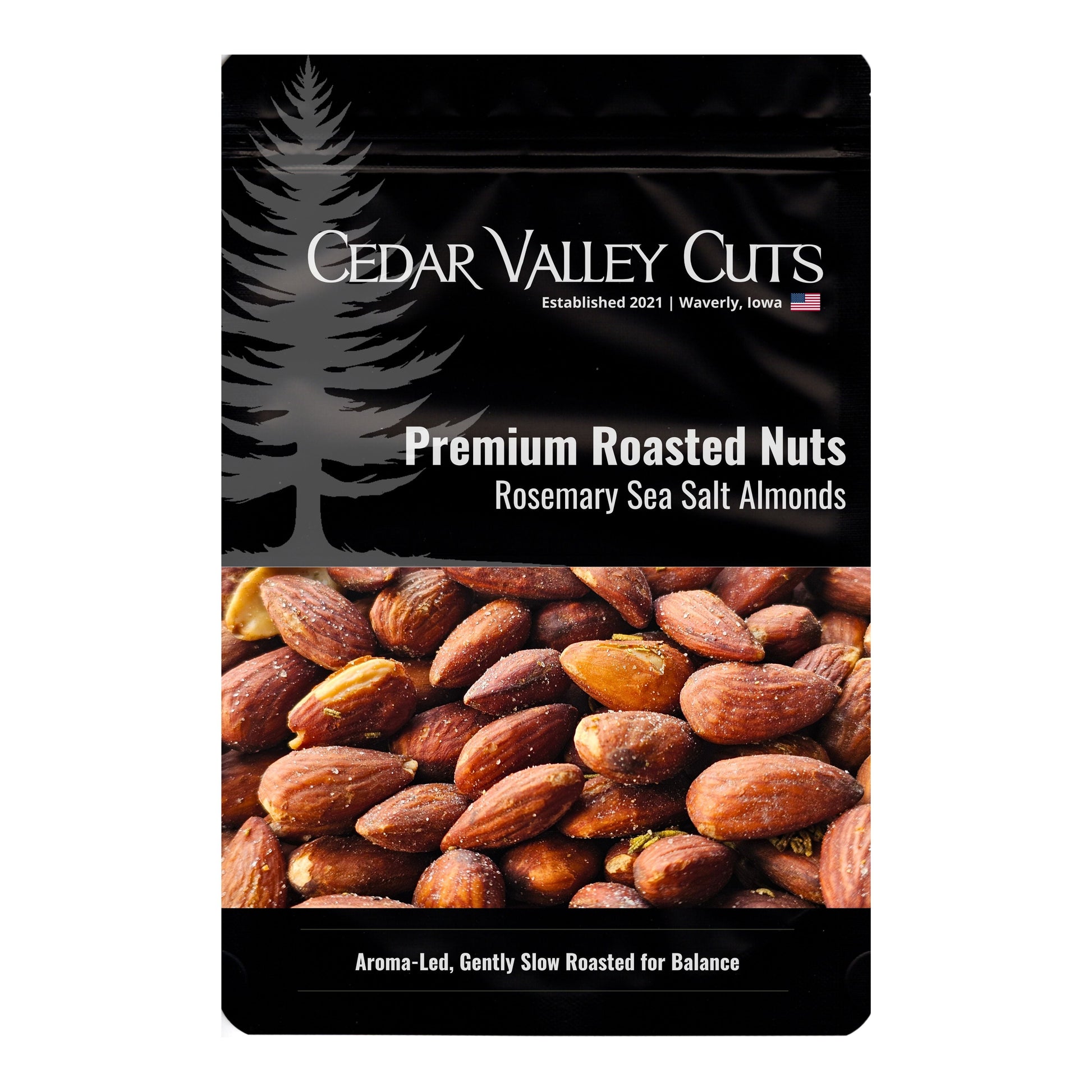 Cedar Valley Cuts Premium Roasted Nuts Rosemary Sea Salt Almonds - (Various Size Packages) - Nuts