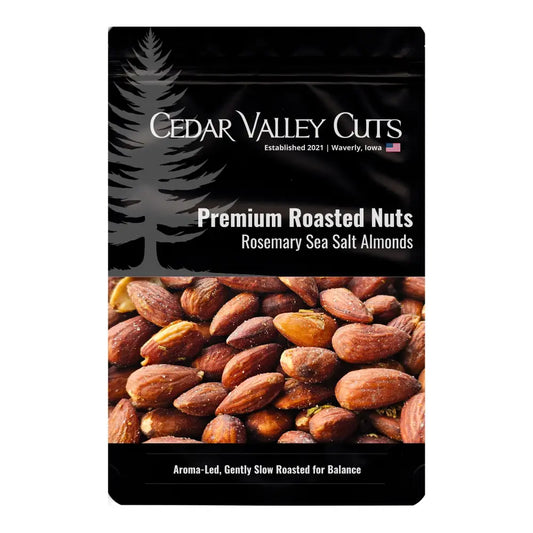 Cedar Valley Cuts Premium Roasted Nuts Rosemary Sea Salt Almonds - (Various Size Packages) - Nuts