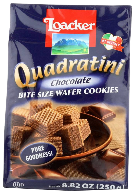 Loacker Quadratini Chocolate Bite Size Wafer Cookies (6 bags x 8.82 oz)