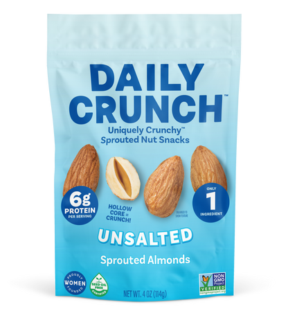 Daily Crunch Unsalted Sprouted Almonds - Various Size Packs - Nuts