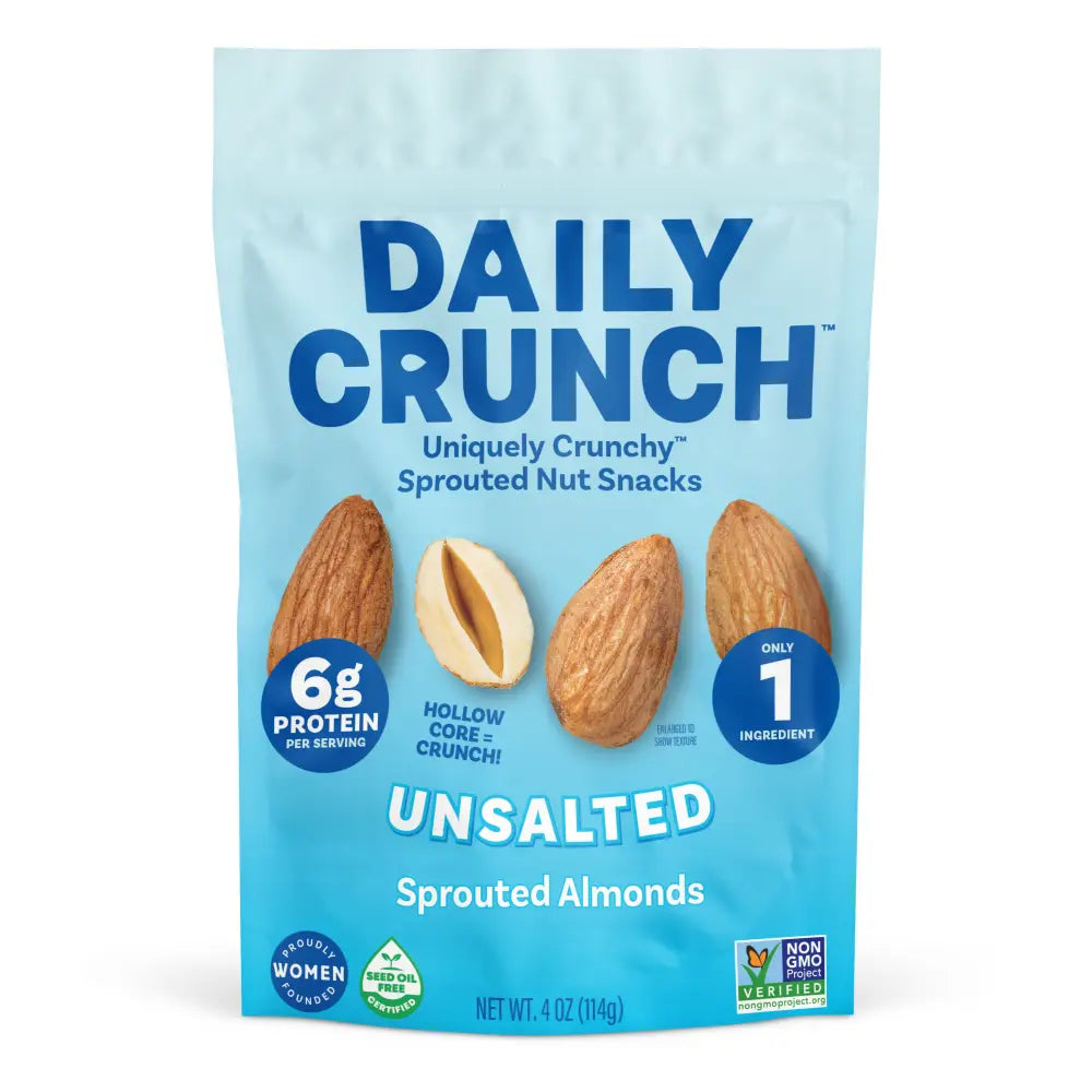 Daily Crunch Unsalted Sprouted Almonds - Various Size Packs - Nuts