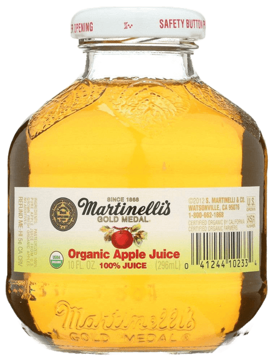 OG2 Martin Apple Juice - Organic Apple Delight 10 oz bottle, USDA certified, part of 12-pack multipack for healthy snacking and travel.