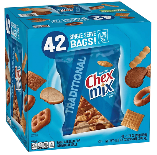 Chex Mix Traditional Savory Snack Mix - 1.75 oz., 42 Bags