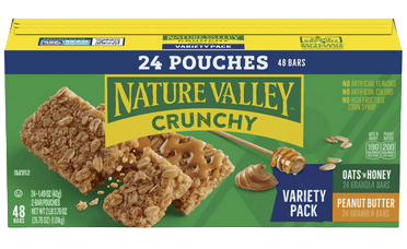 Nature Valley Crunchy Granola Bars, Variety Pack, 48 Bars, 35.76 OZ (24 Pouches)