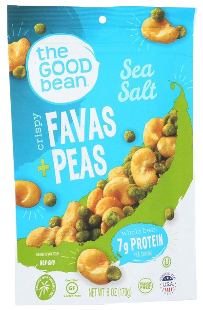 The Good Bean Crispy Favas & Peas Sea Salt (6 X 6 OZ)